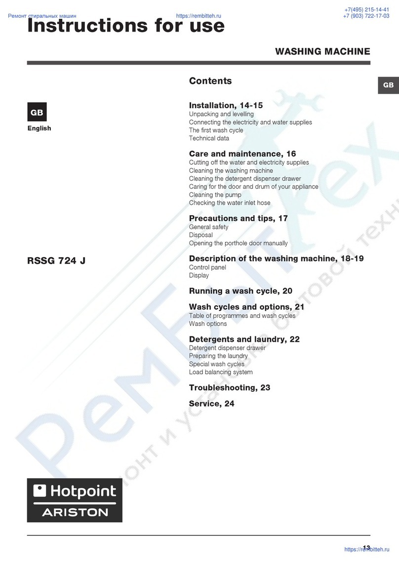 Hotpoint Ariston RSSG 724 J User manual