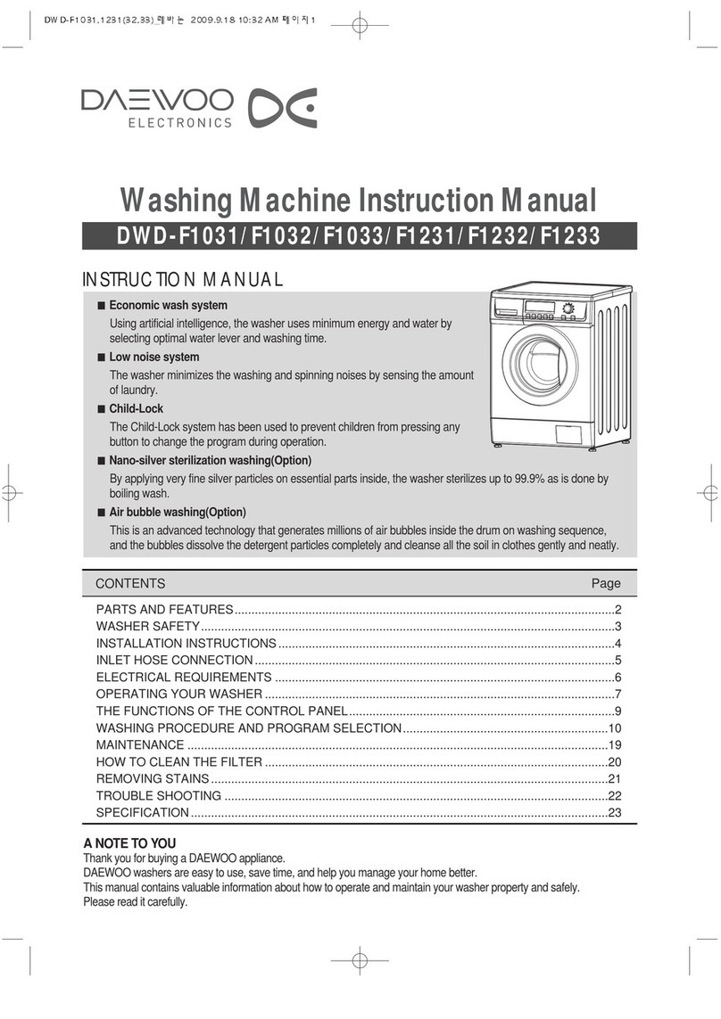 DAEWOO ELECTRONICS DWD-F1031 instruction manual