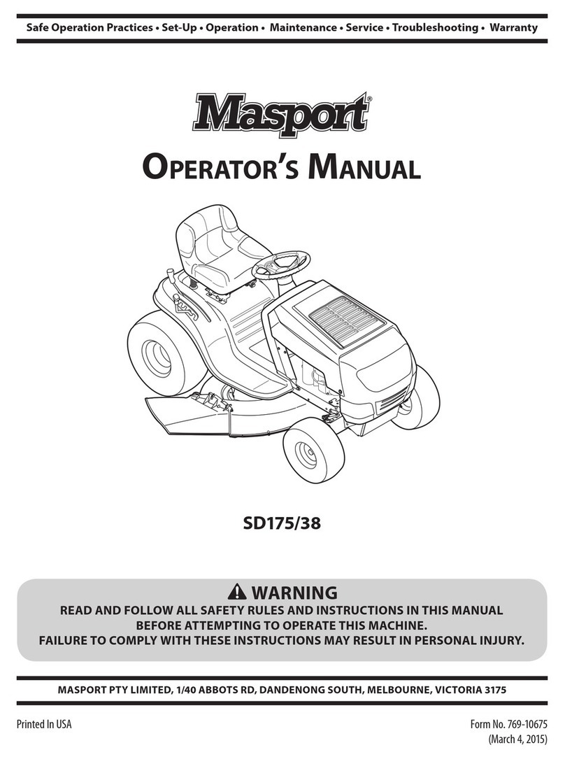 Masport SD175/38 Operator's manual