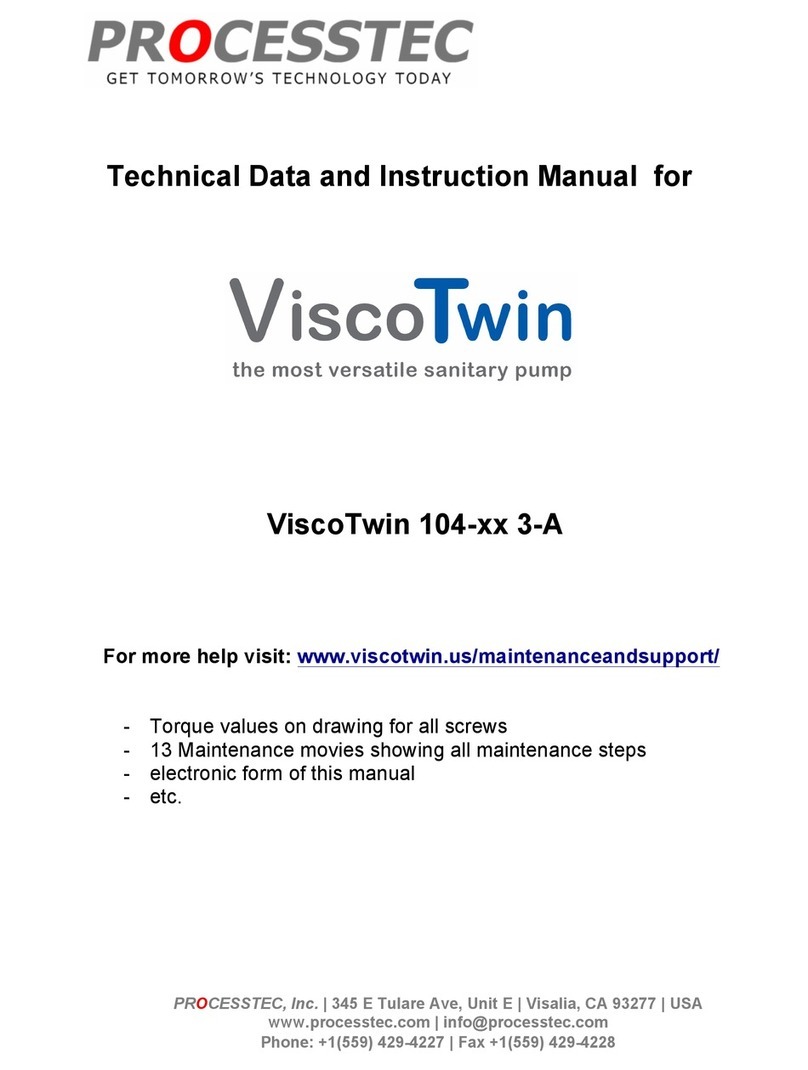 PROCESSTEC ViscoTwin 104 3-A Series Technical data PROCESSTEC ViscoTwin 104 3-A Series Technical data