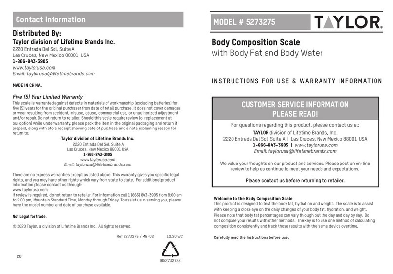 Taylor 5273275 User manual