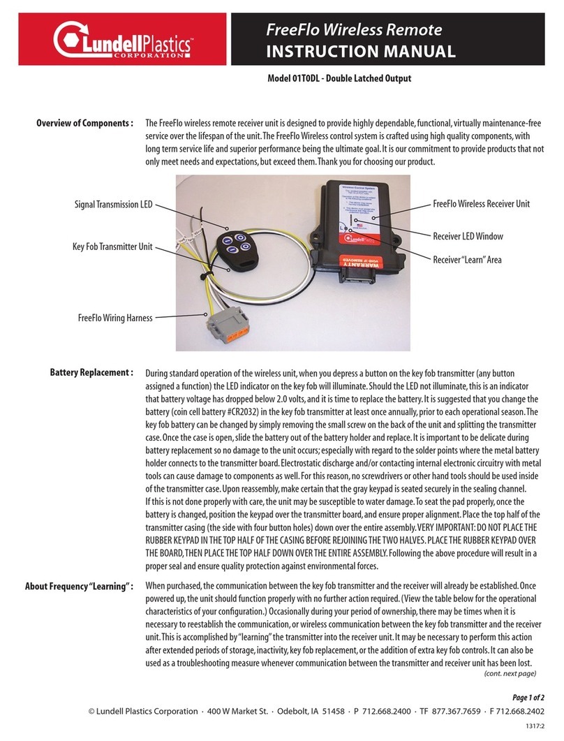 Lundell Plastics 01T0DL instruction manual