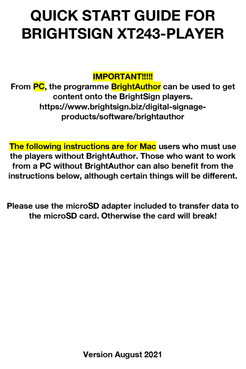 BrightSign XT243 quick start guide