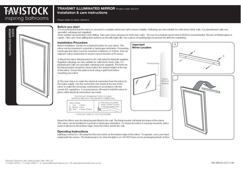 Tavistock SLE510 INSTALLATION & CARE INSTRUCTIONS