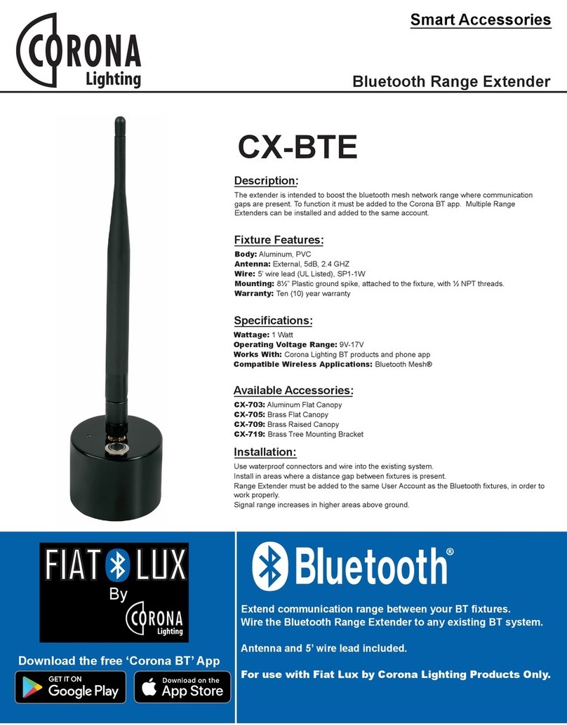 Corona Lighting CX-BTE quick start guide