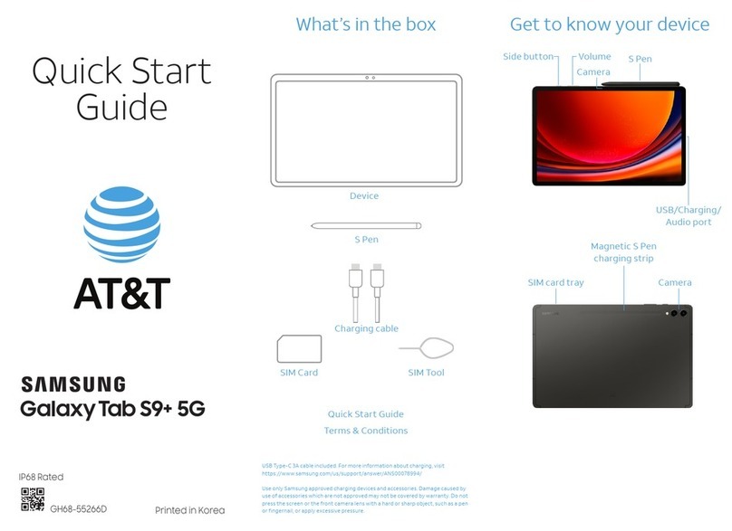 Samsung AT&T Galaxy Tab S9+ 5G quick start guide