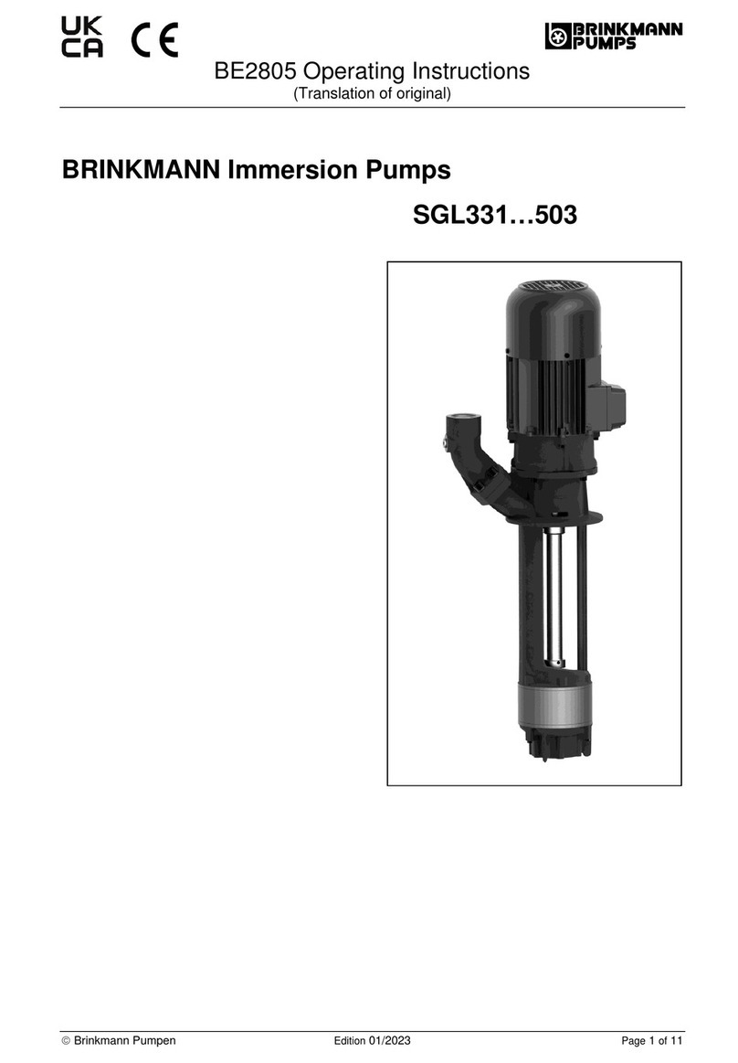 BRINKMANN PUMPS SGL331 operating instructions