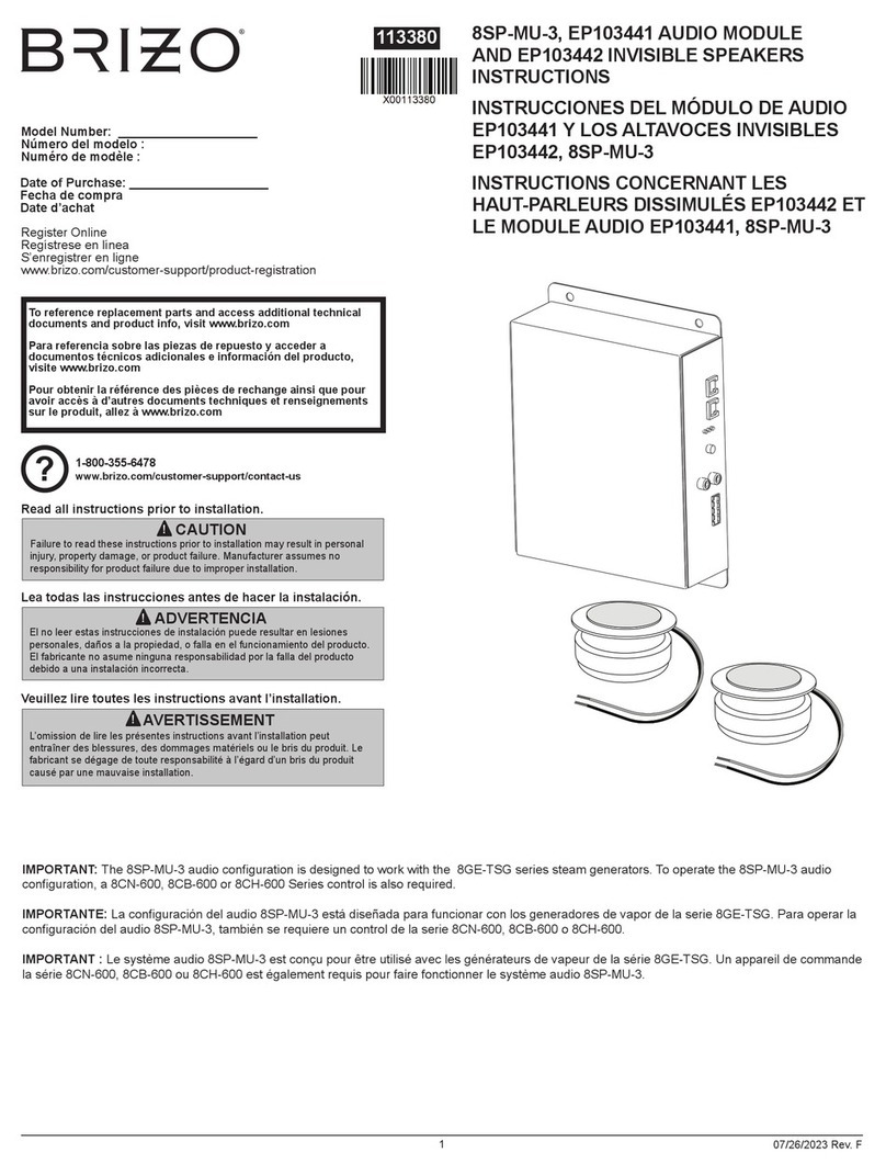 Brizo 8SP-MU-3 instructions