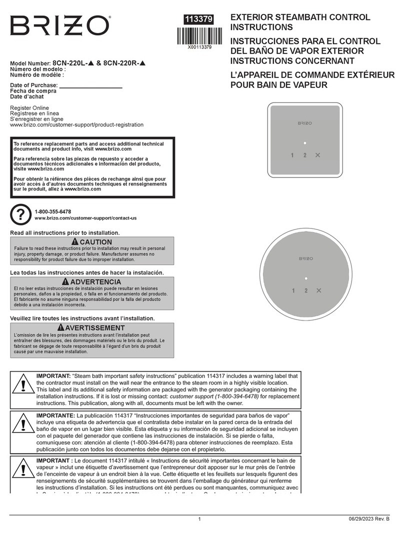 Brizo 8CN-220L Series instructions
