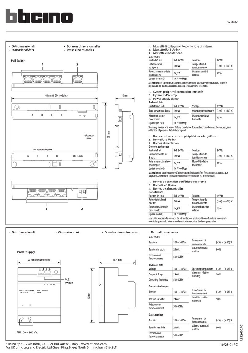 Bticino 375002 User manual