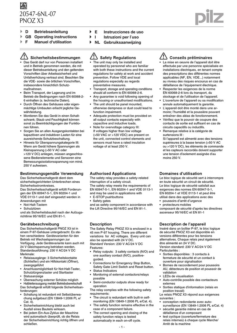Pilz PNOZ X3 20547-6NL-07 operating instructions