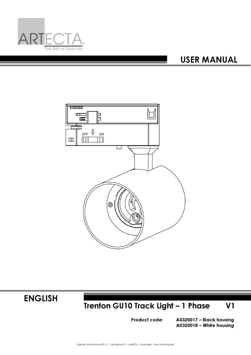 Artecta Trenton GU10 Track Light - 1 Phase User manual