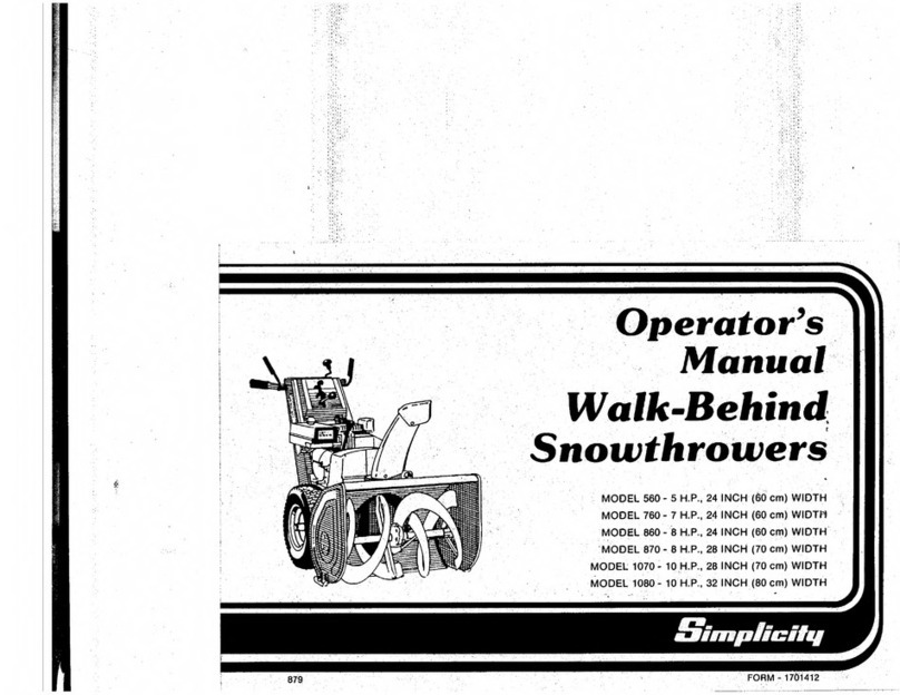 Simplicity Snow-Away 560 User manual Simplicity Snow-Away 560 User manual