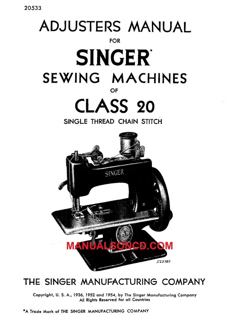 Singer CLASS 20 Adjusters manual