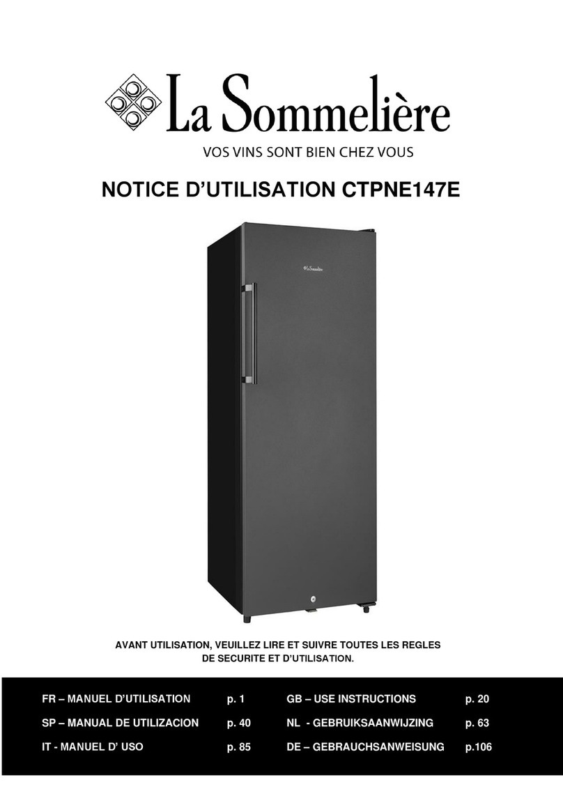 La Sommeliere CTPNE147E Operating and maintenance manual