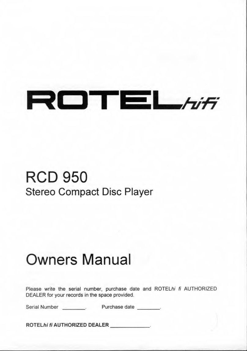 Rotel RCD 950 owner's manual