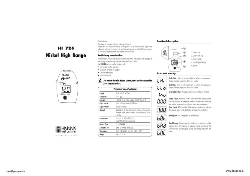 Hanna Instruments HI 726 User manual