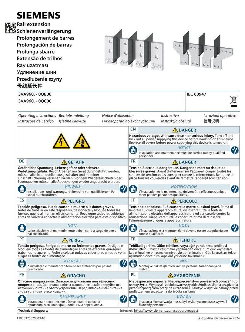 Siemens 3VA960 0QB00 Series User manual