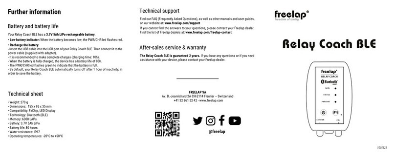 Freelap Relay Coach BLE quick start guide