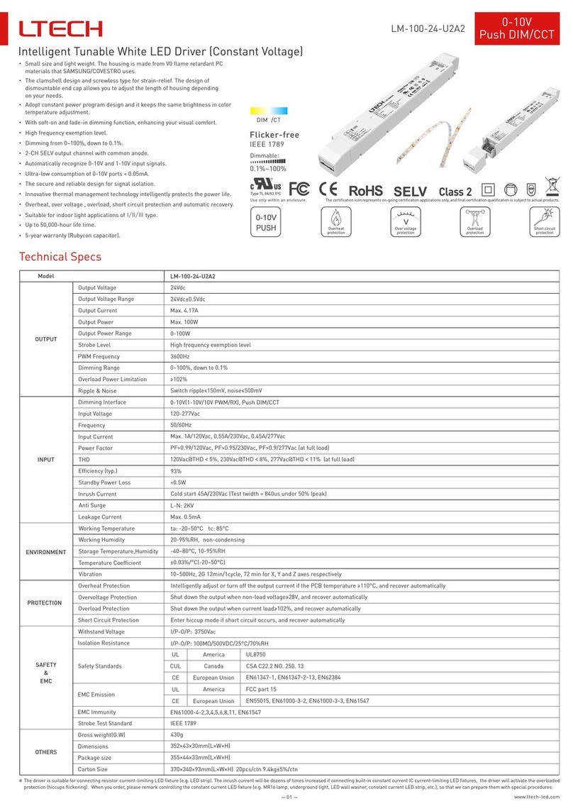 Ltech LM-100-24-U2A2 quick start guide Ltech LM-100-24-U2A2 quick start guide