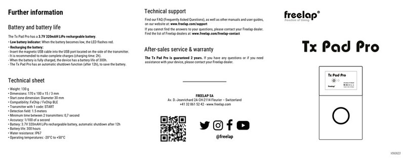 Freelap Tx Pad Pro quick start guide
