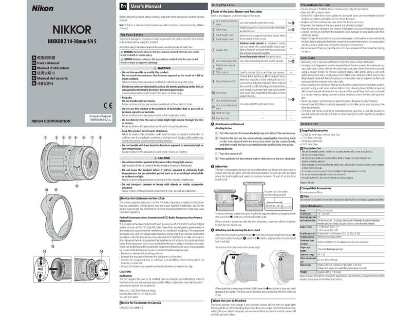 Nikon NIKKOR Z 14-30mm f/4 S user manual