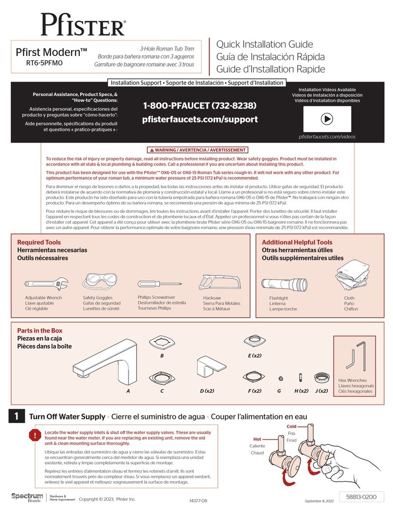 Spectrum Pfister Pfirst Modern RT6-5PFM0 User manual