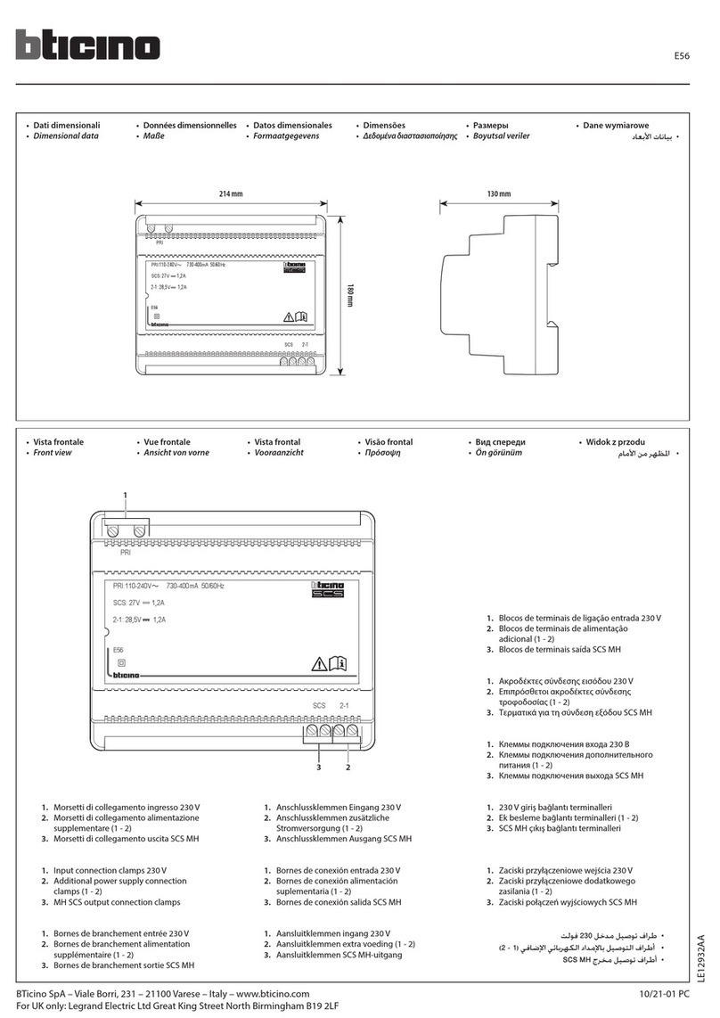 Bticino E56 User manual