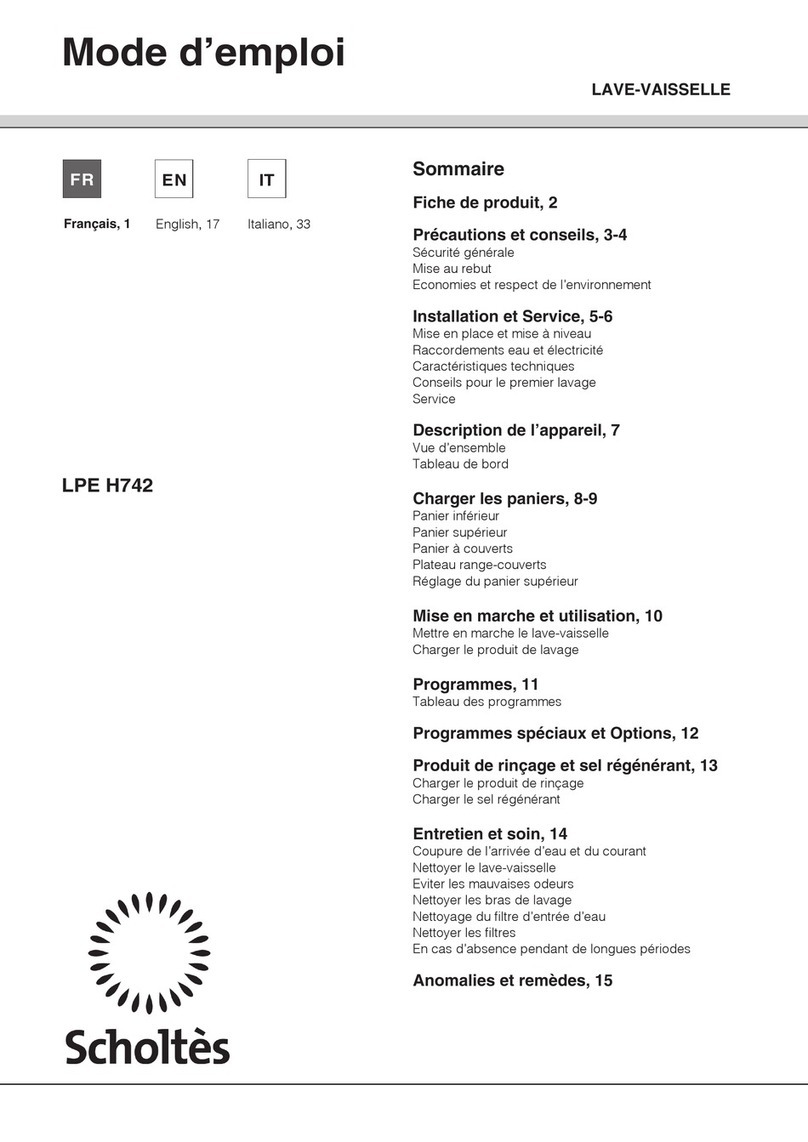 SCHOLTES LPE H742 operating instructions