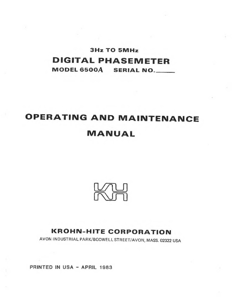Krohn-Hite 6500A Operating and maintenance manual Krohn-Hite 6500A Operating and maintenance manual