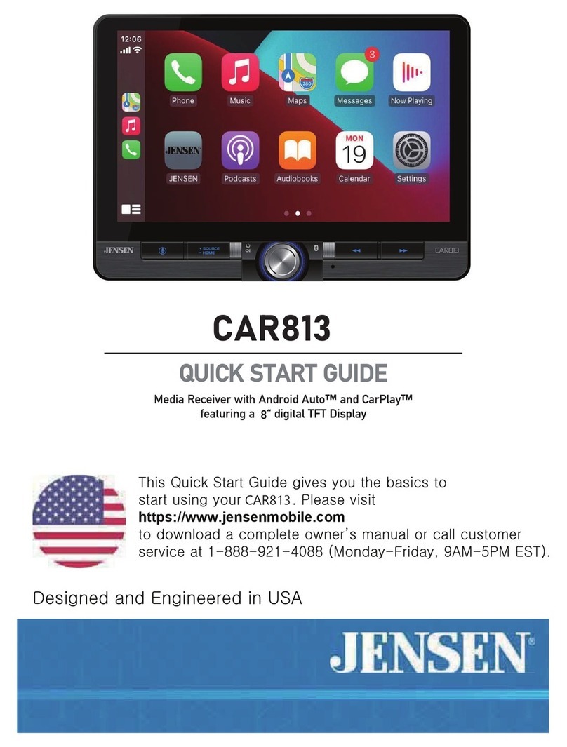 Jensen CAR813 User manual Jensen CAR813 User manual