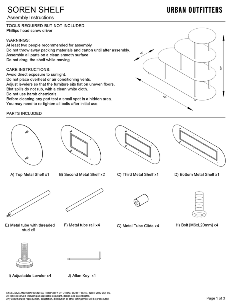URBAN OUTFITTERS SOREN SHELF Assembly instructions URBAN OUTFITTERS SOREN SHELF Assembly instructions