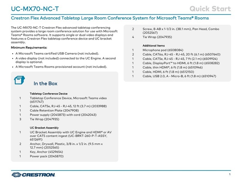 Crestron UC-MX70-NC-T User manual