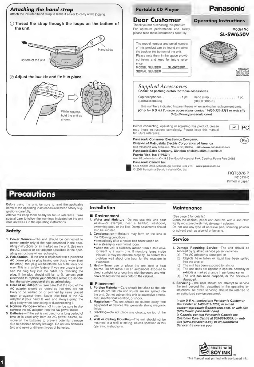Panasonic SL-SW650V User manual Panasonic SL-SW650V User manual