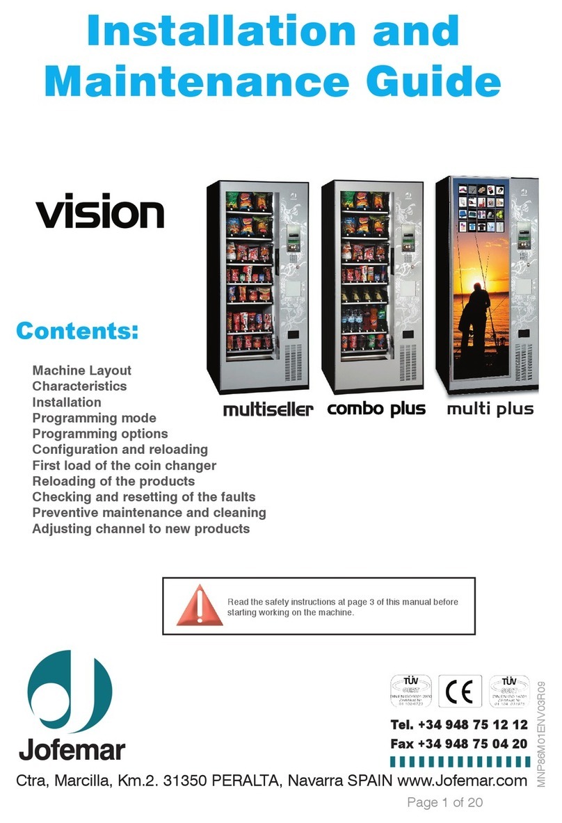 Jofemar vision multiseller Product manual