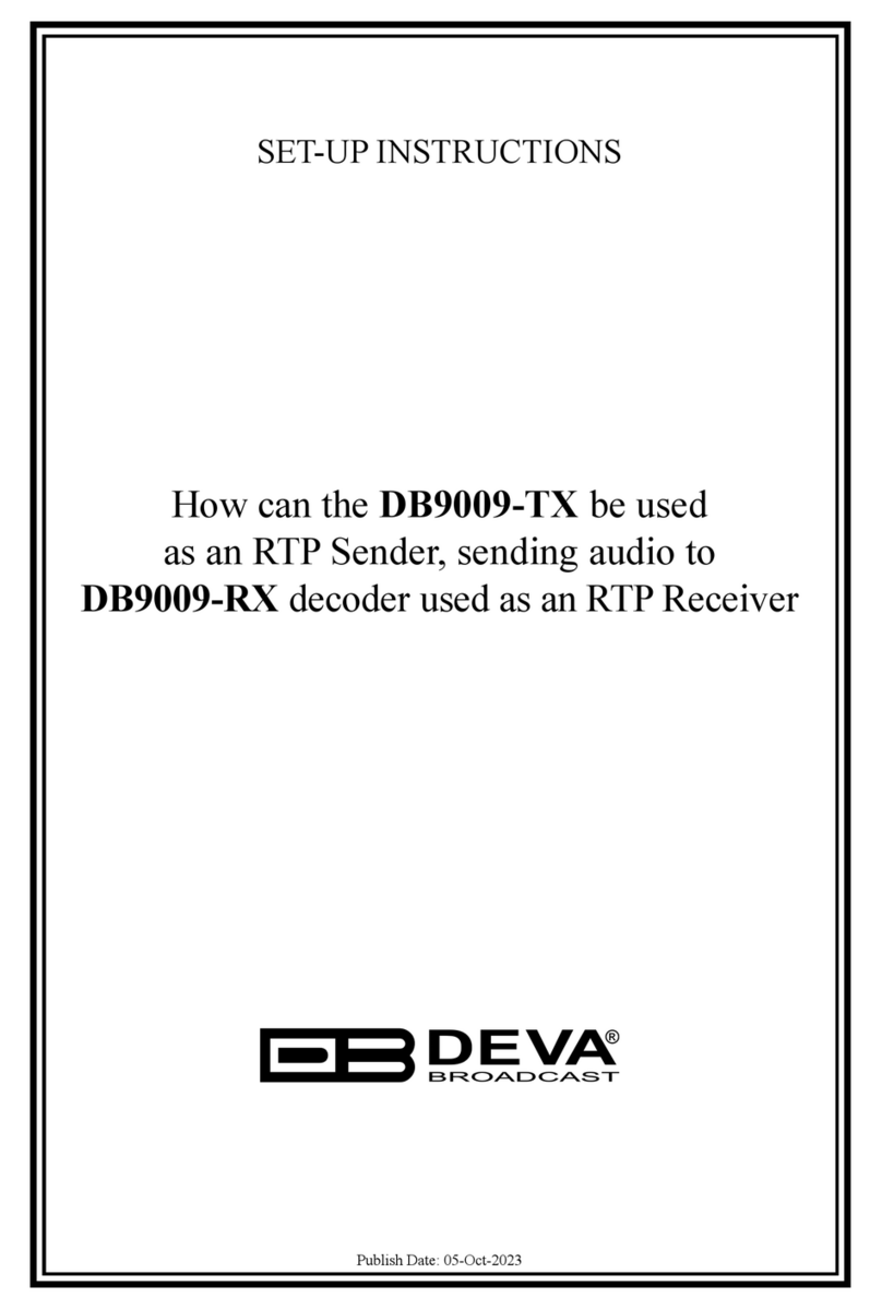 DEVA Broadcast DB9009-TX Quick user guide