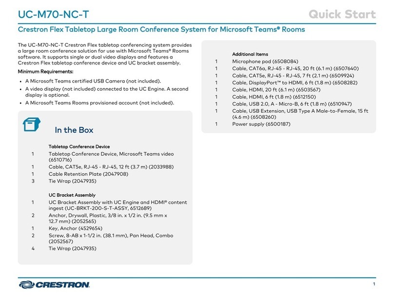 Crestron UC-M70-NC-T User manual Crestron UC-M70-NC-T User manual