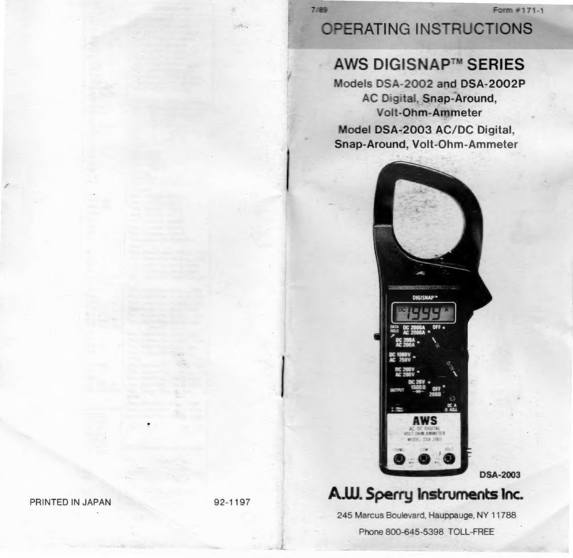 A.W. Sperry Instruments AWS DIGISNAP DSA-2002 operating instructions