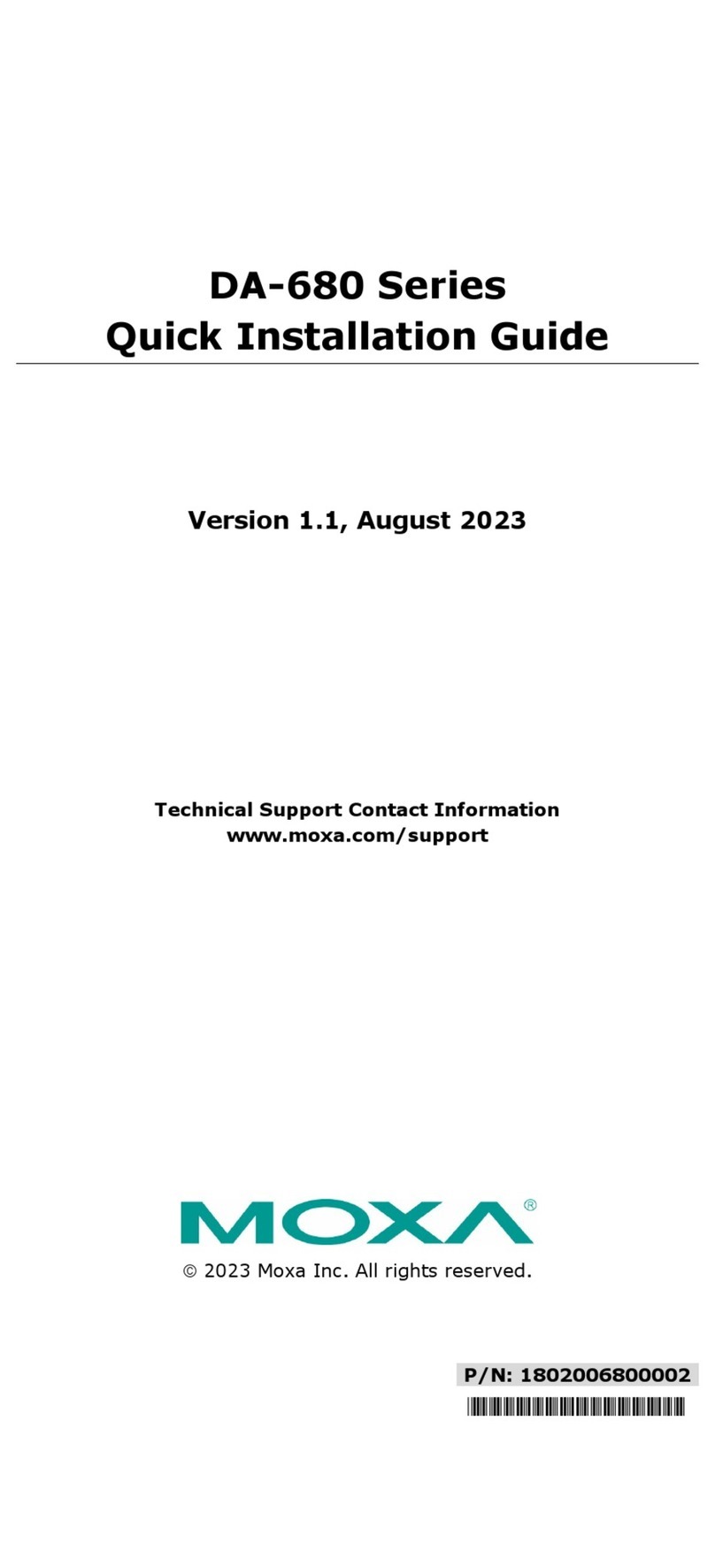Moxa Technologies DA-680 Series User manual Moxa Technologies DA-680 Series User manual