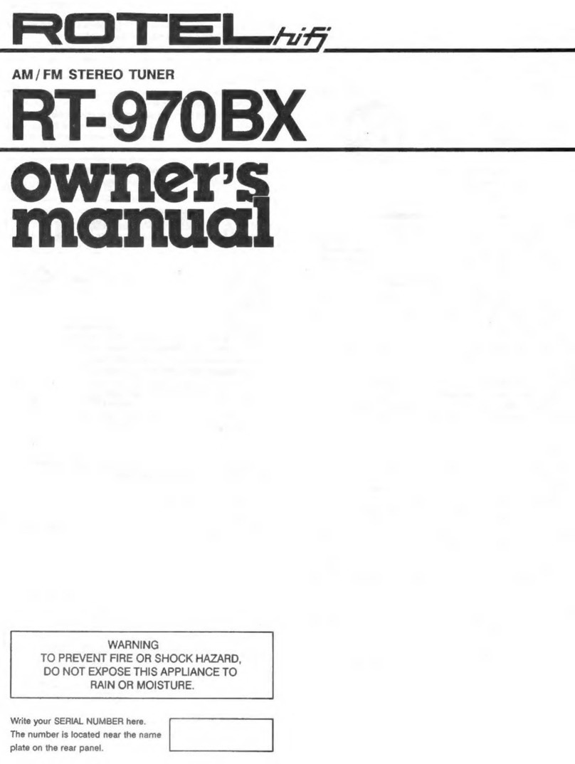 Rotel RT-970BX owner's manual