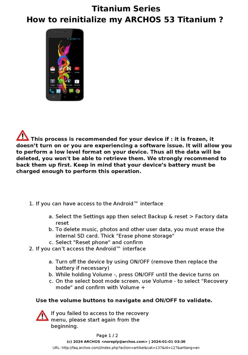 Archos 53 Titanium User manual Archos 53 Titanium User manual