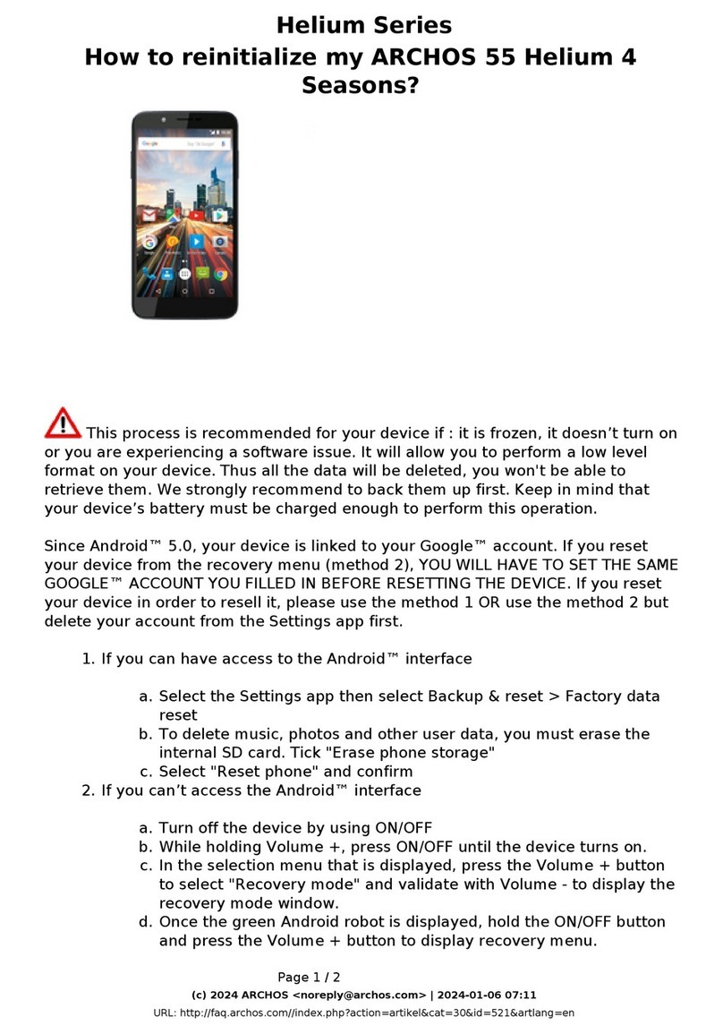 Archos 55 Helium Ultra User manual