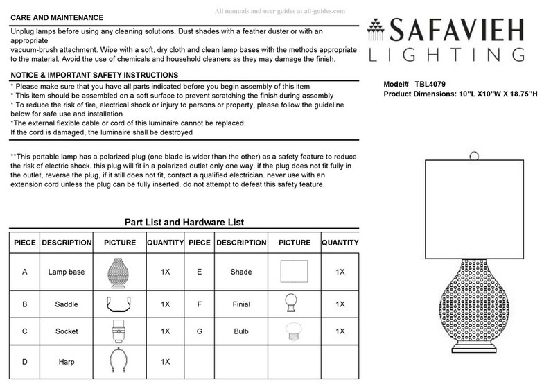 Safavieh Lighting TBL4079 User manual