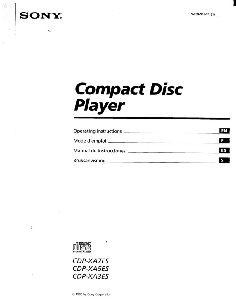 Sony CDP-XA7ES - Es Compact Disc Player User manual