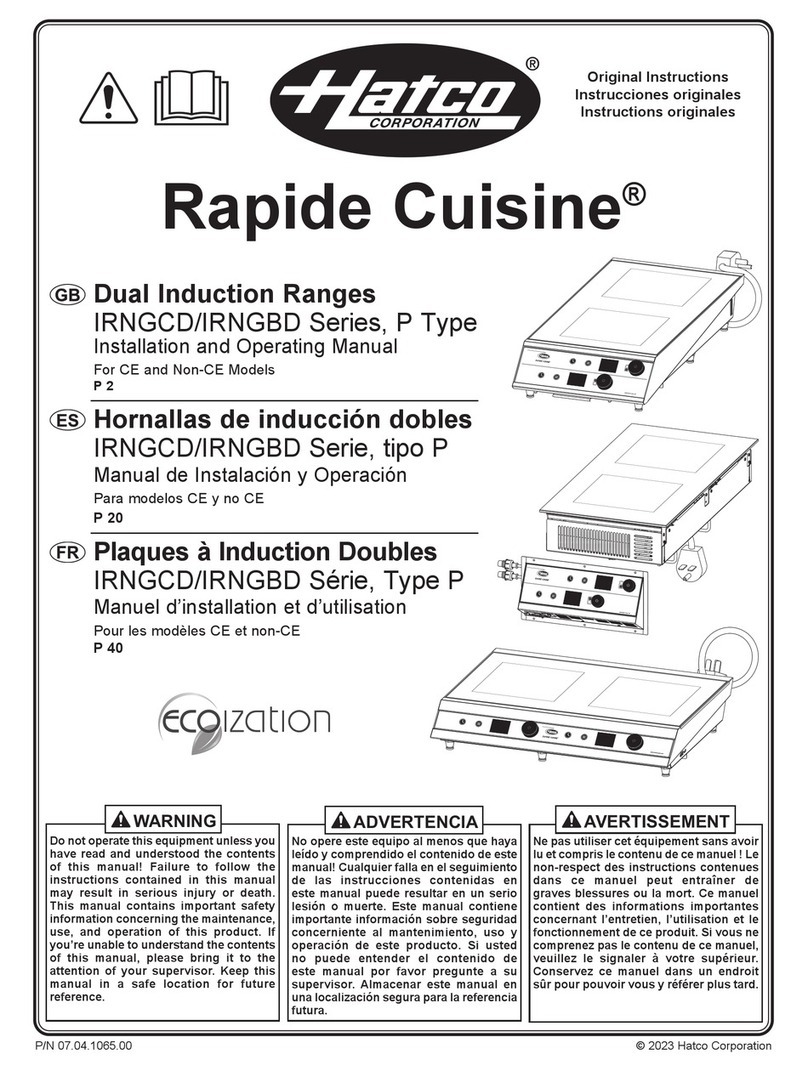 Hatco Rapide Cuisine IRNGBD Series User manual