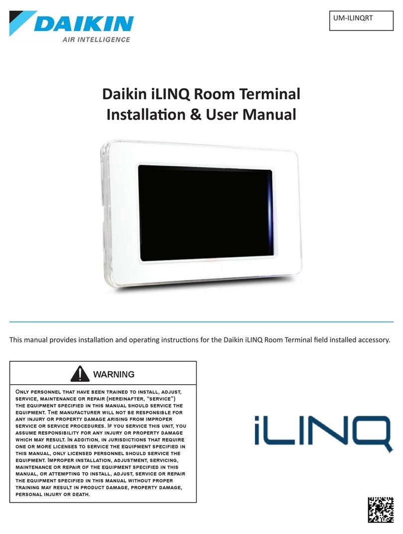 Daikin iLINQ Room Terminal Installation & user manual