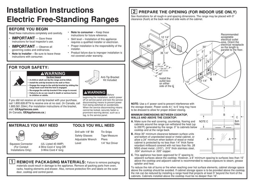 GE PB900YVFS User manual