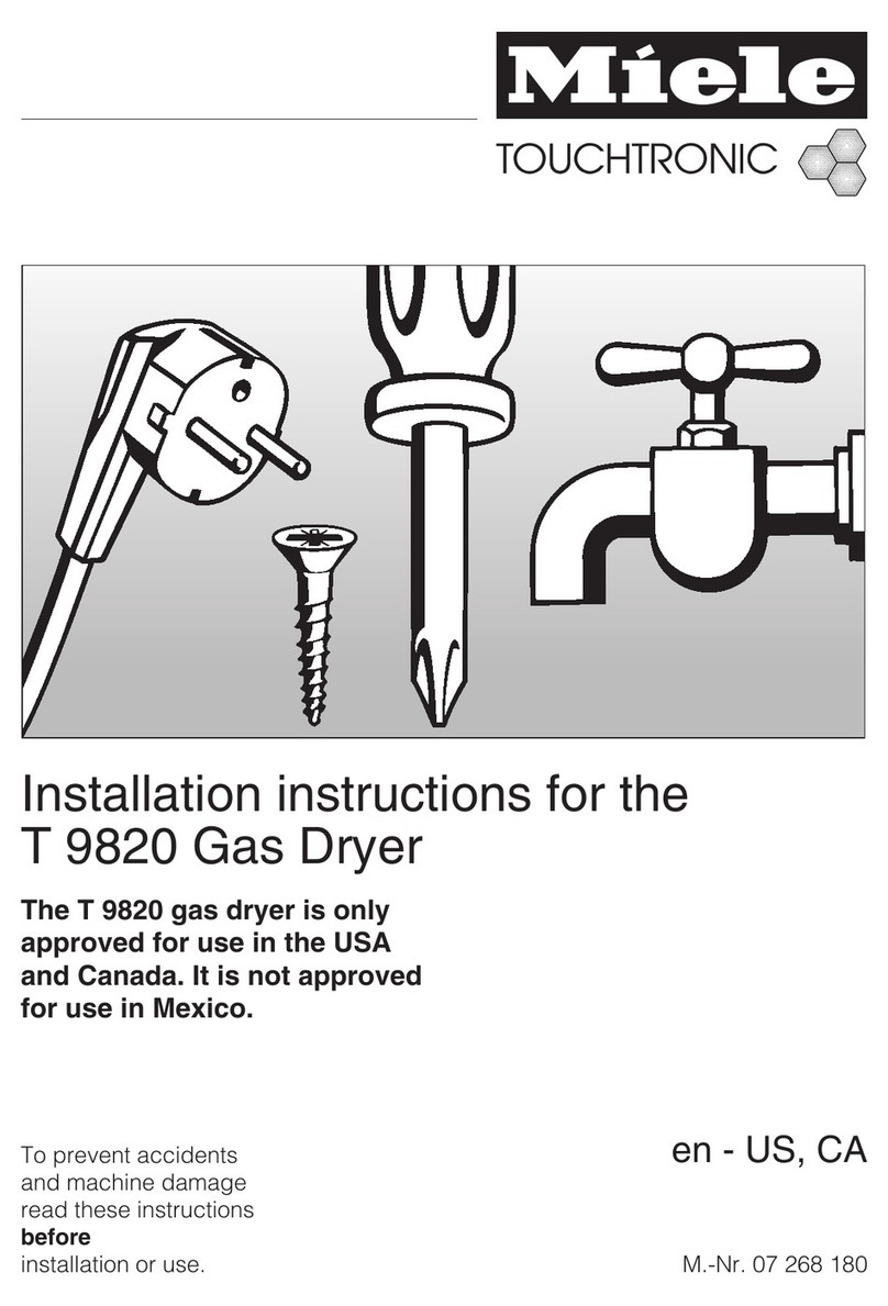 Miele T 9820 installation instructions