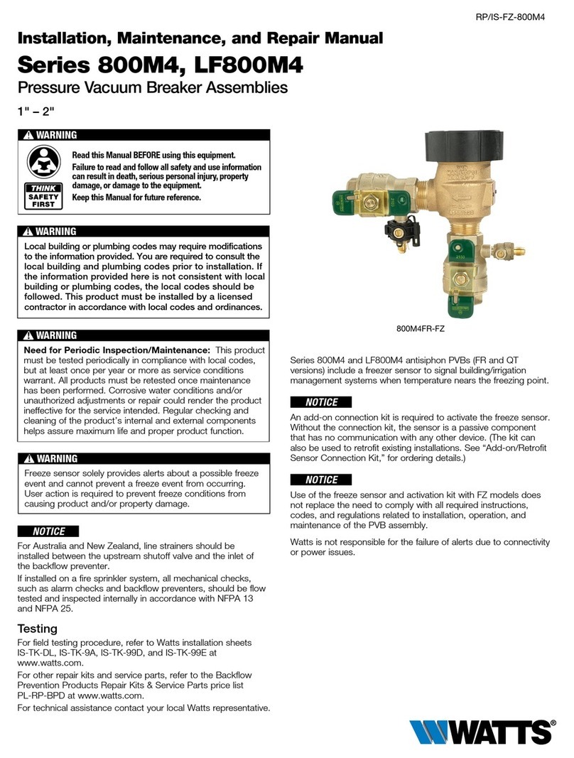 Watts 800M4 Series Operating instructions