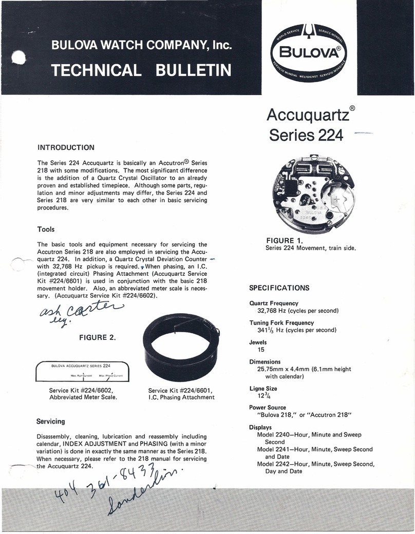 Bulova Accuquartz 224 Series Technical bulletin